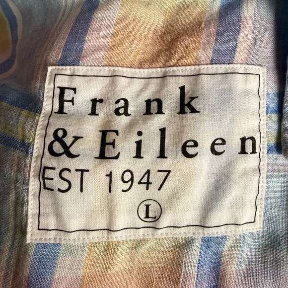 Frank & Eileen Mary Linen Plaid Shirt Dress Multi Color Plaid, size Large - Picture 13 of 13